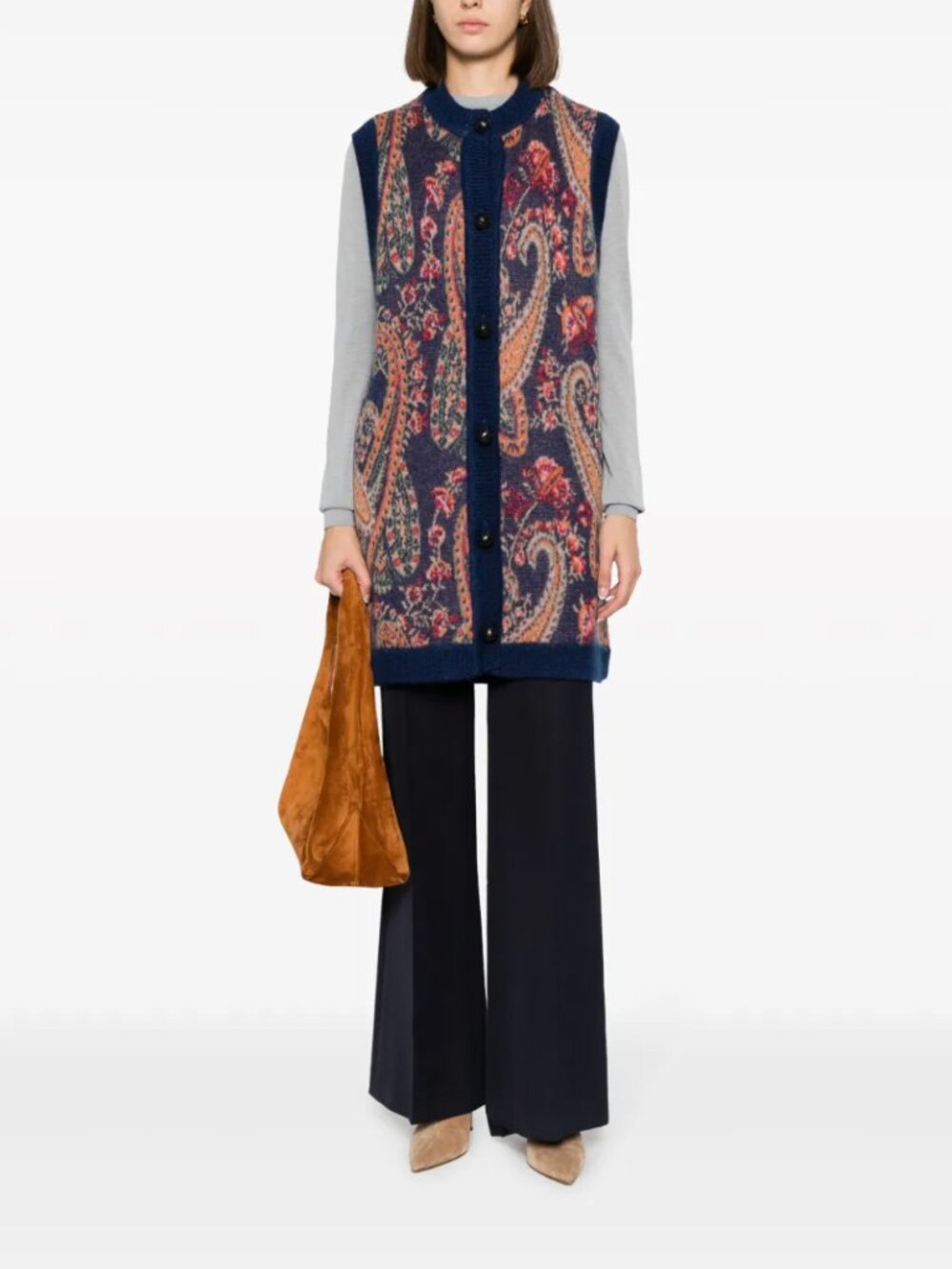 Etro Paisley Intarsia-Knit Vest